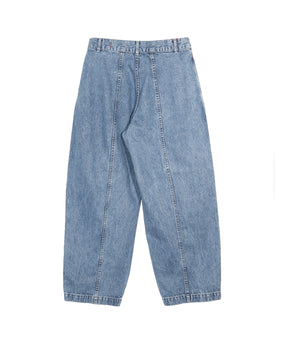 Denim Wide Tuck Pants