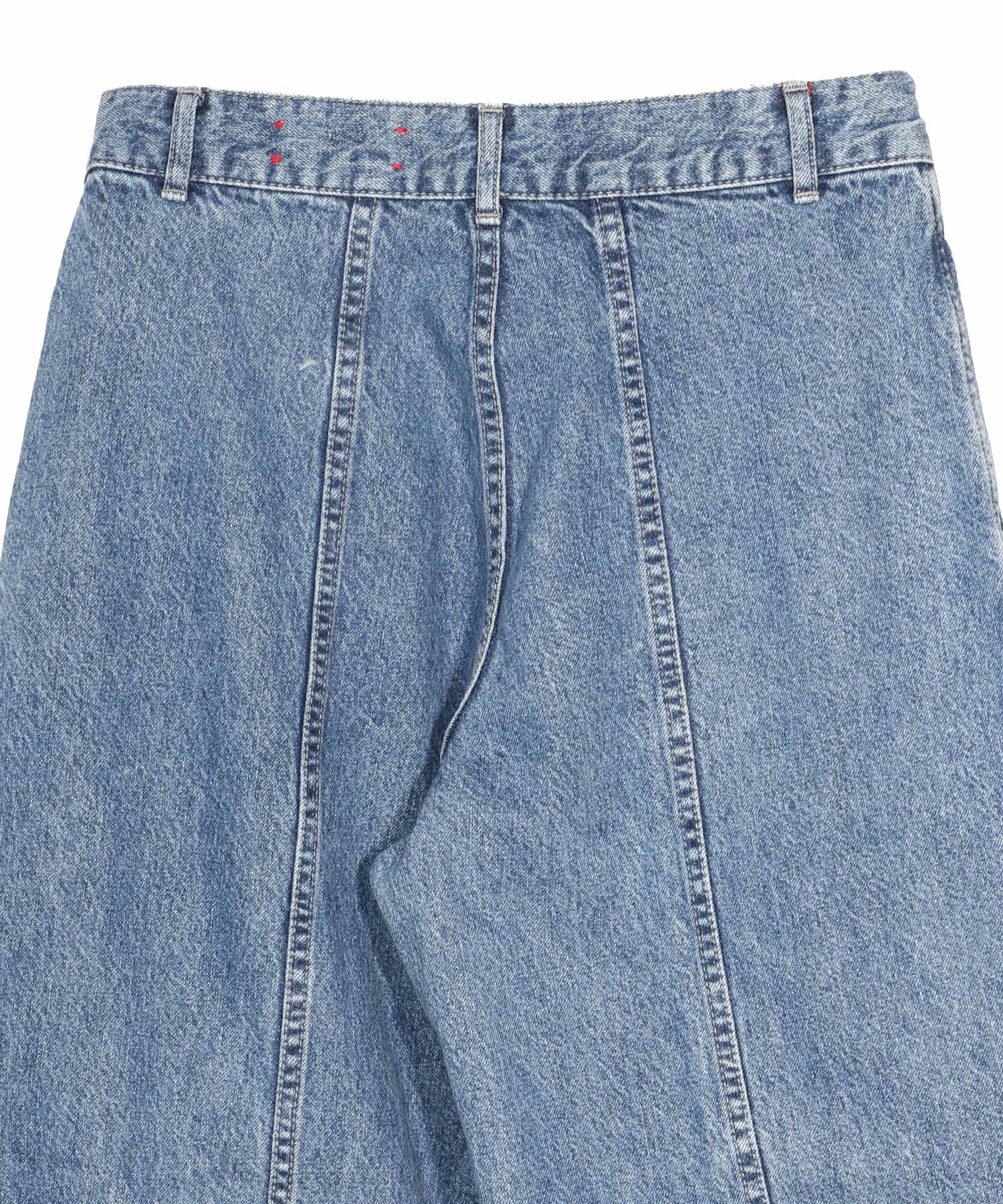Denim Wide Tuck Pants