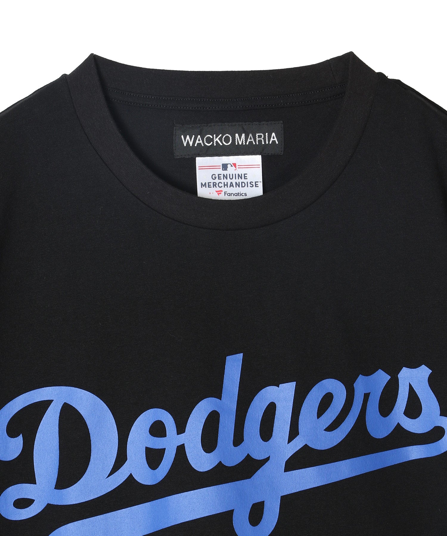 XXLサイズ wackomaria 青ロゴTシャツ 黒 MLB / CREW NECK T-SHIRT (LA Dodgers) - WACKO MARIA (ワコマリア