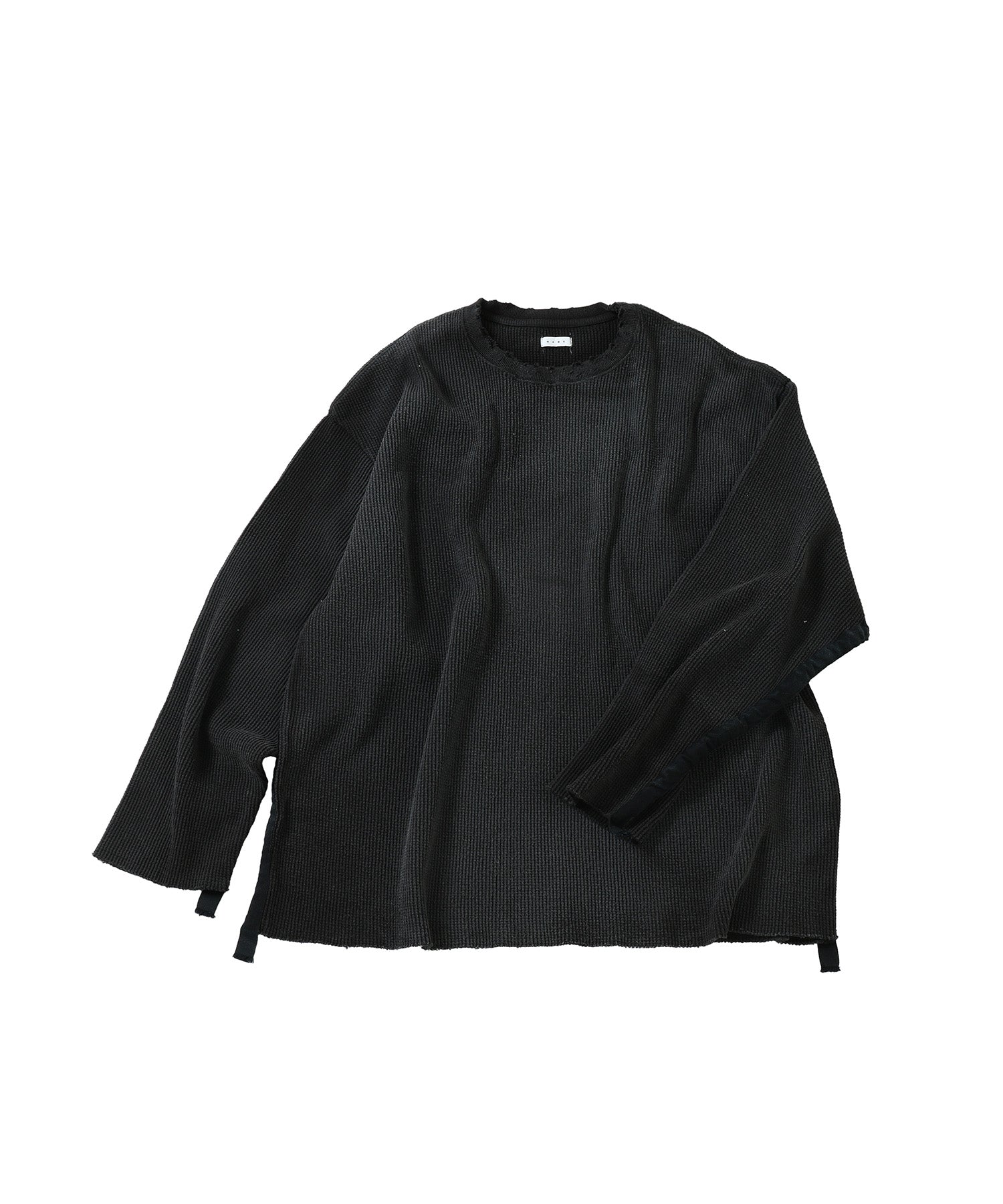 Name. FIGURE EXCLUSIVE MODEL_WAFFLE TAPED LOOSE SLEEVE TEE_NMCU-FI004_black_front2