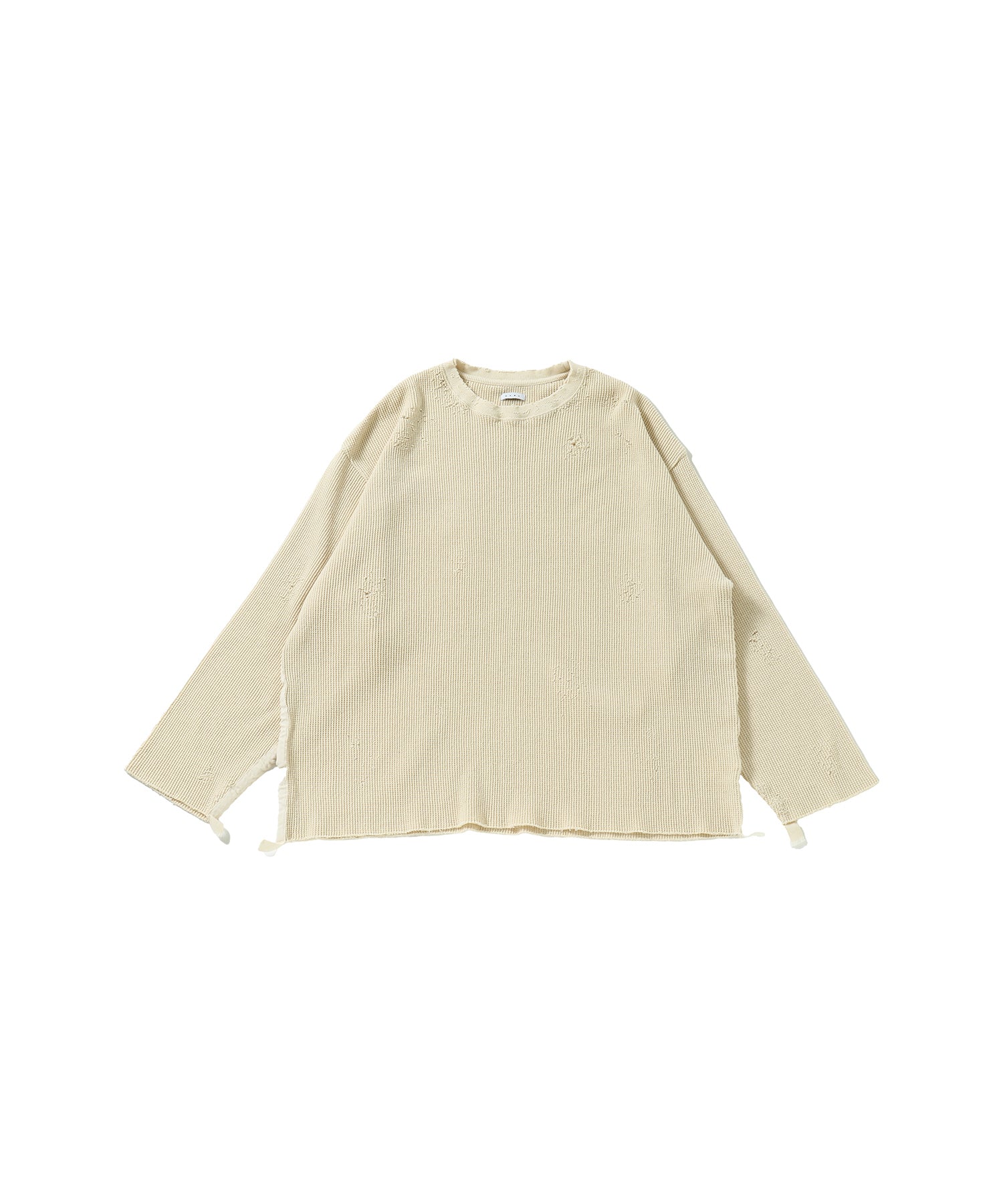 Name. FIGURE EXCLUSIVE MODEL_WAFFLE TAPED LOOSE SLEEVE TEE_NMCU-FI004_off-white_front