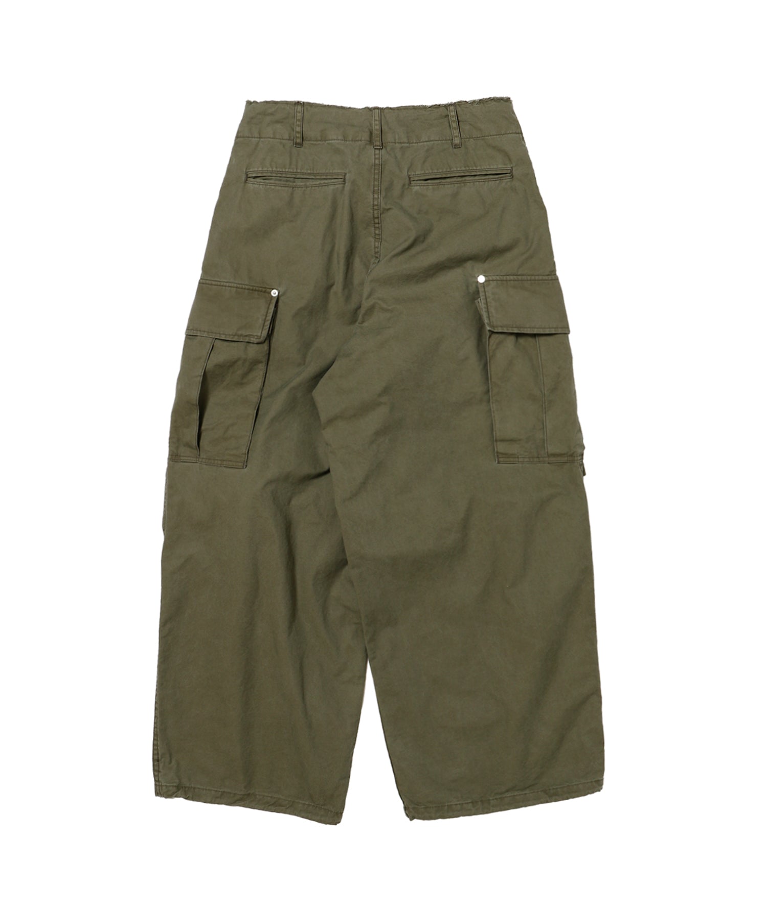 COTTON SERGE ONE TUCK CARGO PANTS