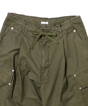 COTTON SERGE ONE TUCK CARGO PANTS
