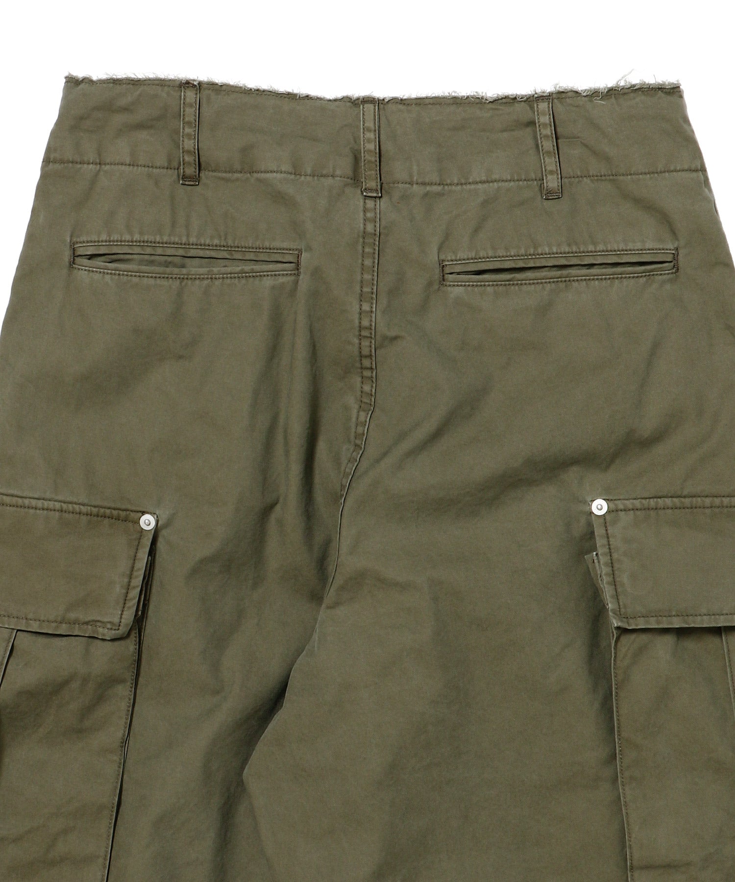 COTTON SERGE ONE TUCK CARGO PANTS