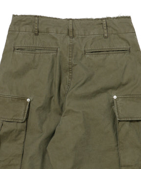 COTTON SERGE ONE TUCK CARGO PANTS