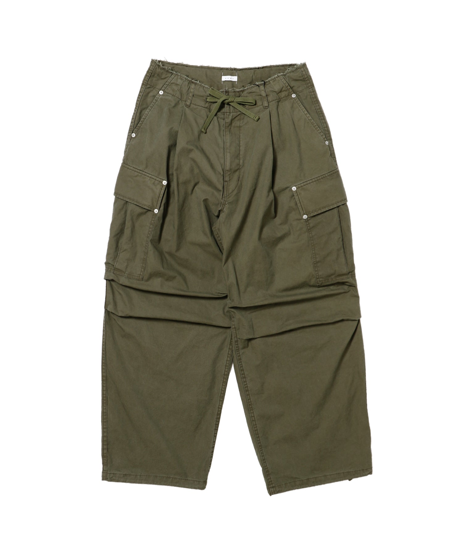 COTTON SERGE ONE TUCK CARGO PANTS