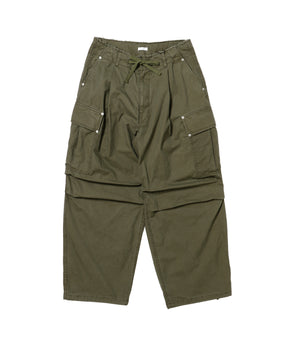 COTTON SERGE ONE TUCK CARGO PANTS