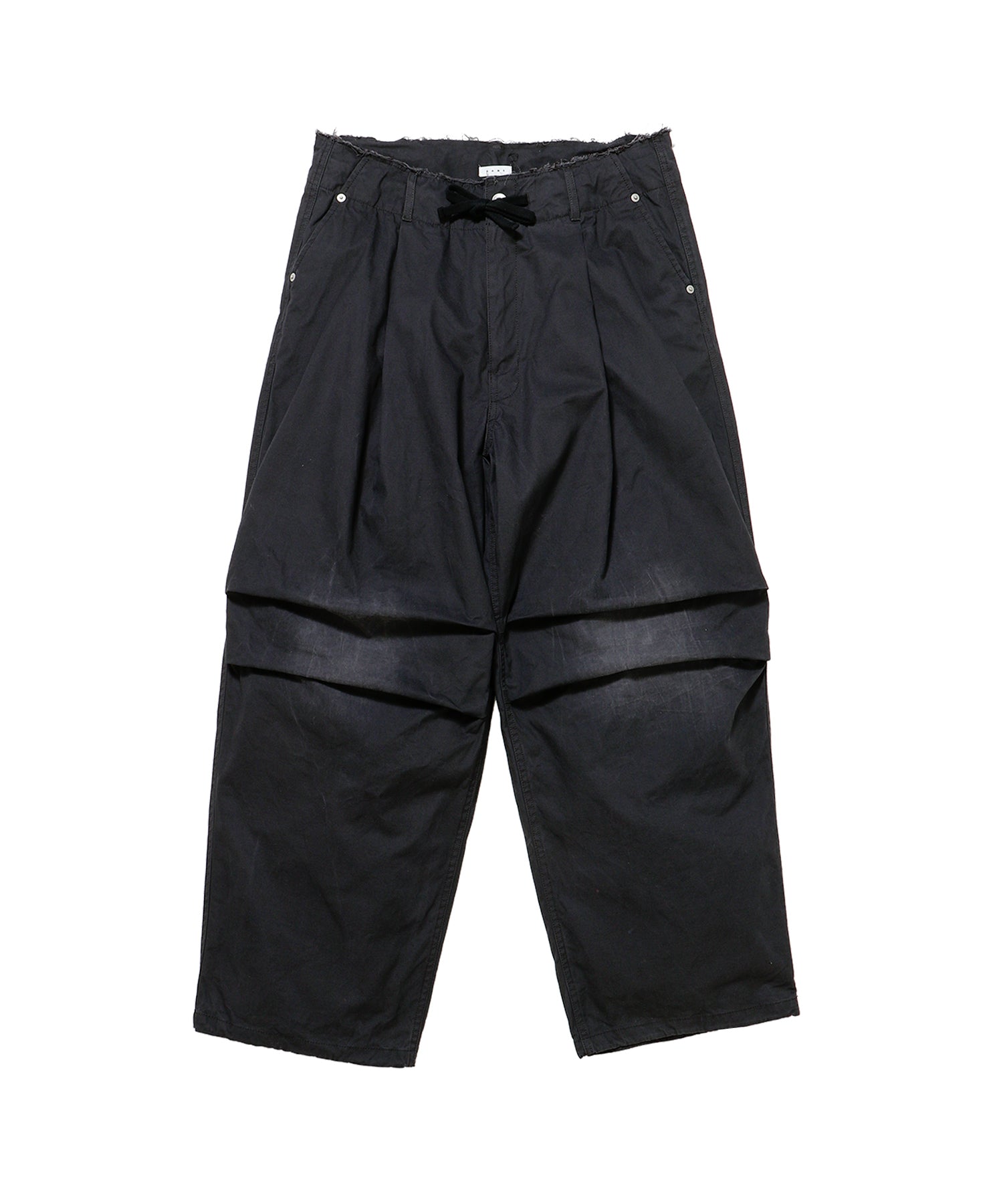 COTTON SERGE ONE TUCK PANTS : TELE CUT (FIGURE EX.)