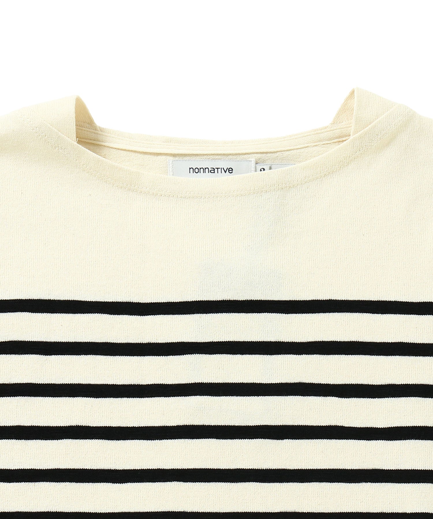 DWELLER BOAT NECK S/S TEE COTTON JERSEY BORDER