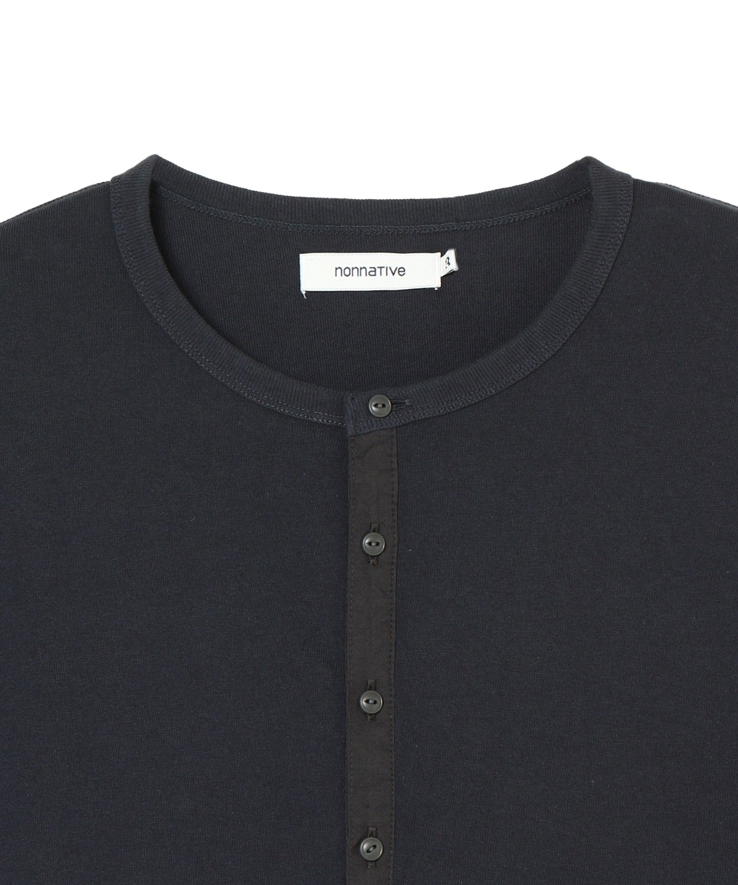 DWELLER L/S HENRY NECK TEE COTTON JERSEY