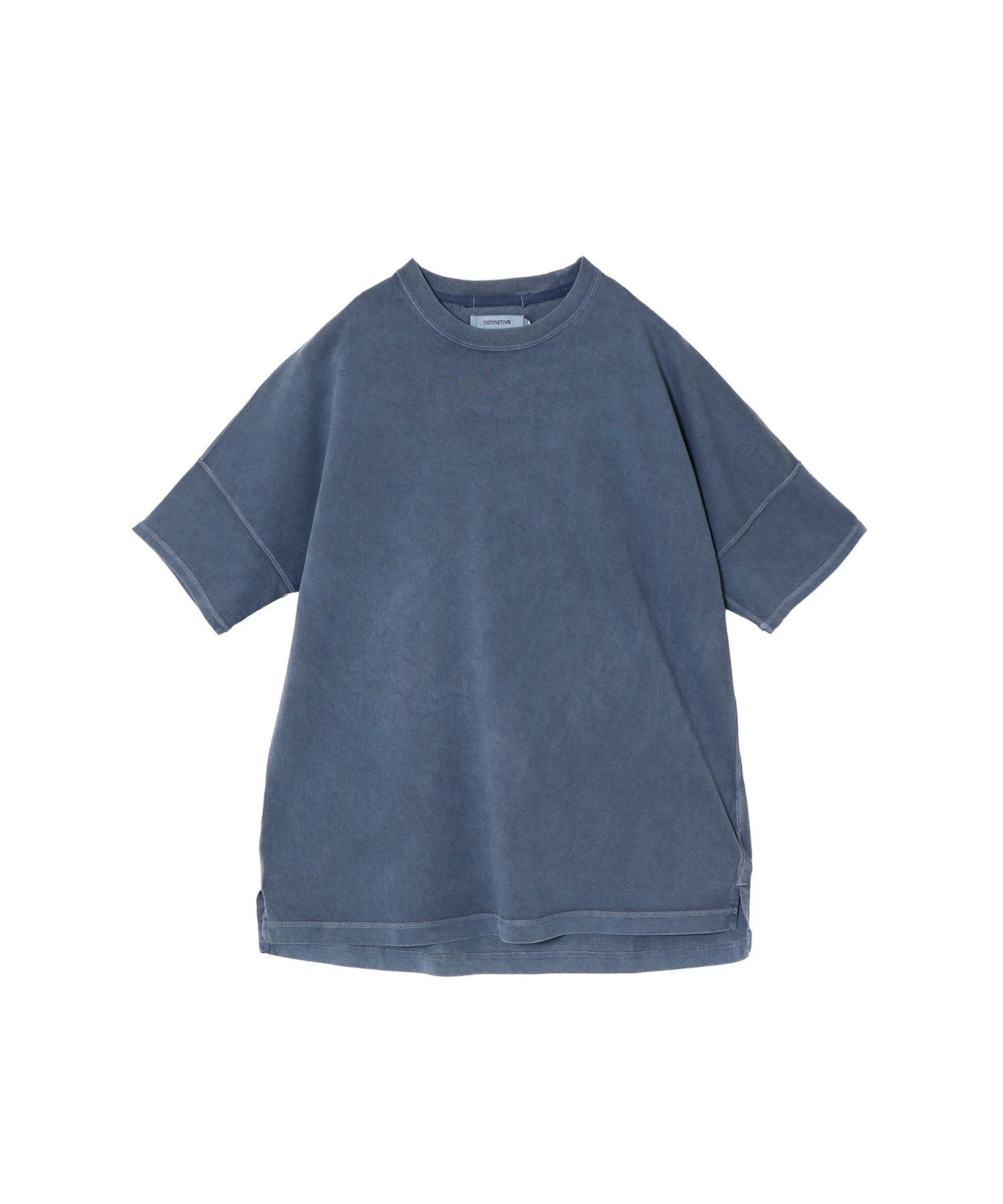 R【閲覧数462】REGULAR SLINKY ネイビーシャツ コットン100% CLERK S/S TEE COTTON JERSEY PIGMENT DYE - nonnative (ノン