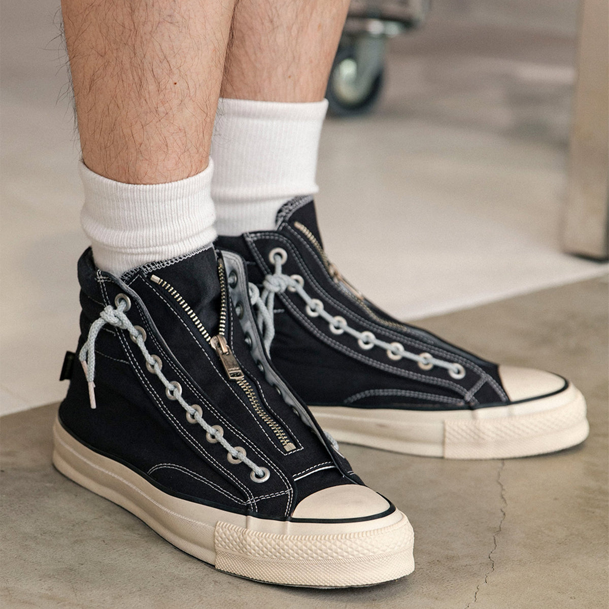 SPINGLE × nonnative DWELLER TRAINER 2 HI COTTON CANVAS OVERDYED
