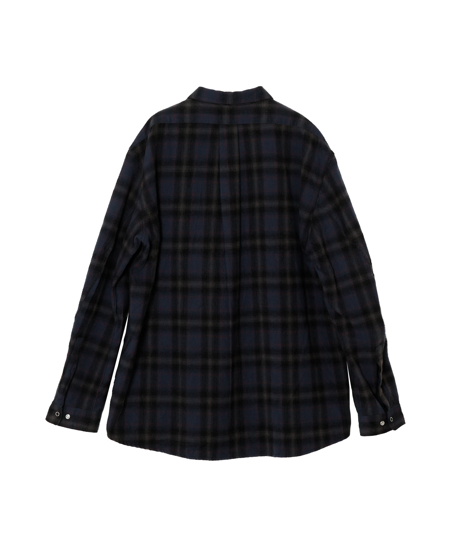 WORKER ZIP SHIRT COTTON FLANNEL OMBRE CHECK