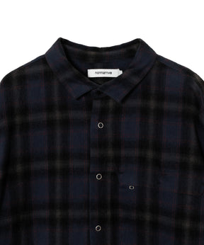 WORKER ZIP SHIRT COTTON FLANNEL OMBRE CHECK