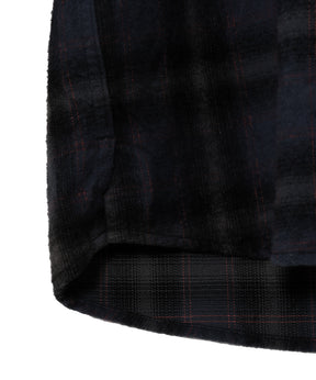 WORKER ZIP SHIRT COTTON FLANNEL OMBRE CHECK