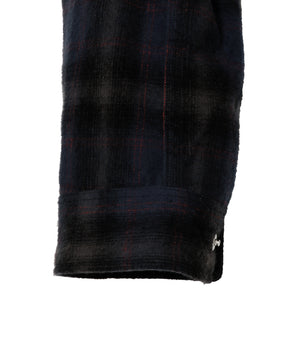 WORKER ZIP SHIRT COTTON FLANNEL OMBRE CHECK