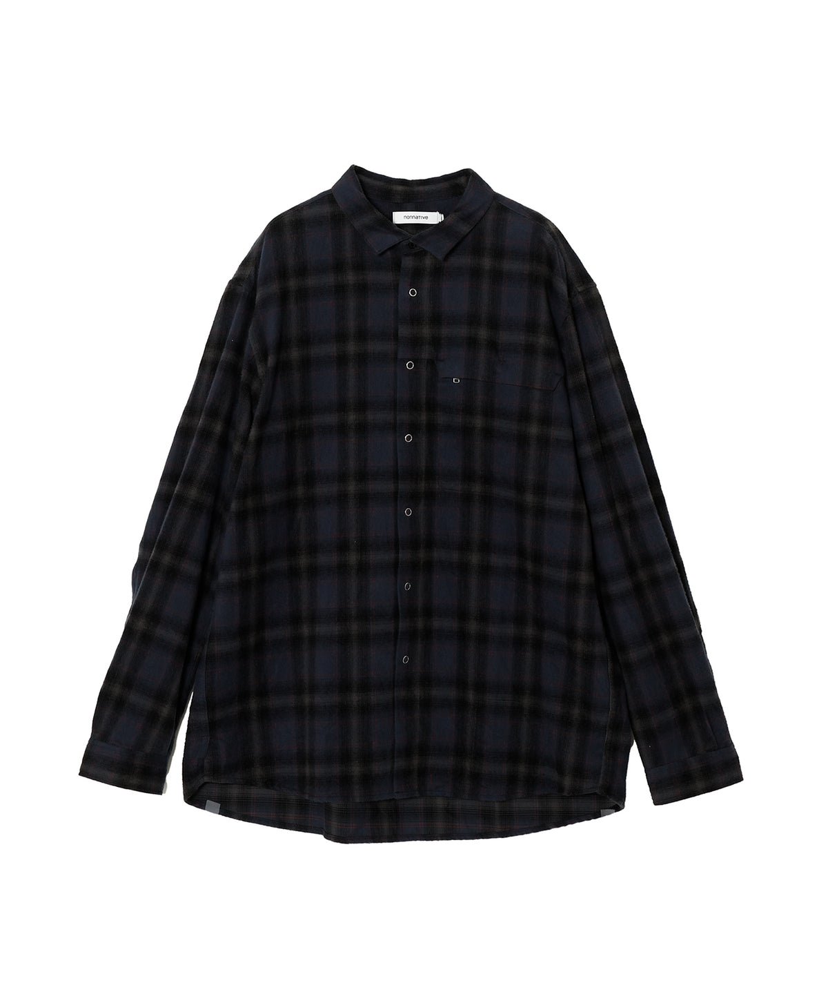 WORKER ZIP SHIRT COTTON FLANNEL OMBRE CHECK