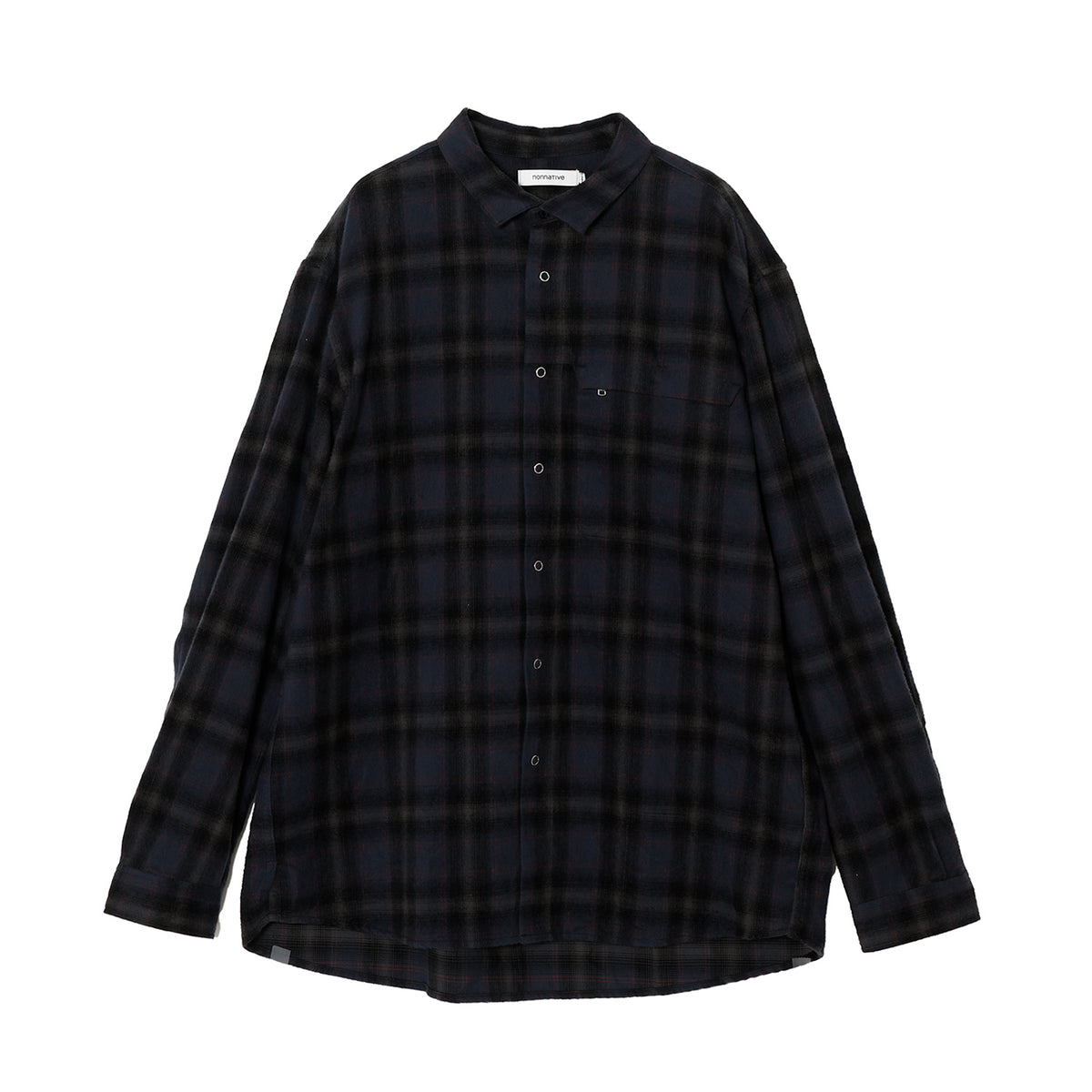 WORKER ZIP SHIRT COTTON FLANNEL OMBRE CHECK - nonnative (ノン