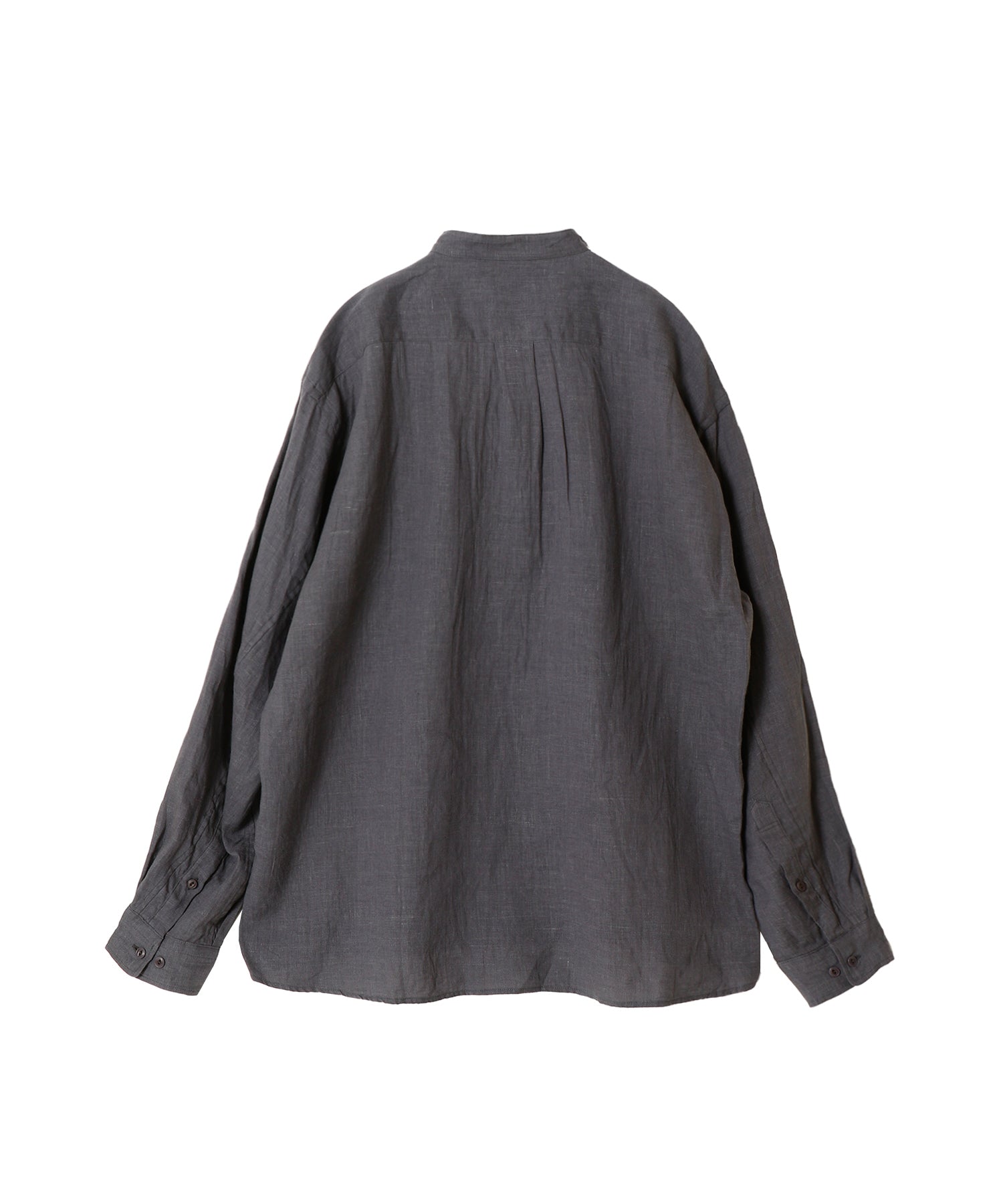 OFFICER STAND COLLAR L/S SHIRT LINEN CANVAS