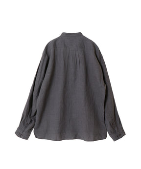 OFFICER STAND COLLAR L/S SHIRT LINEN CANVAS