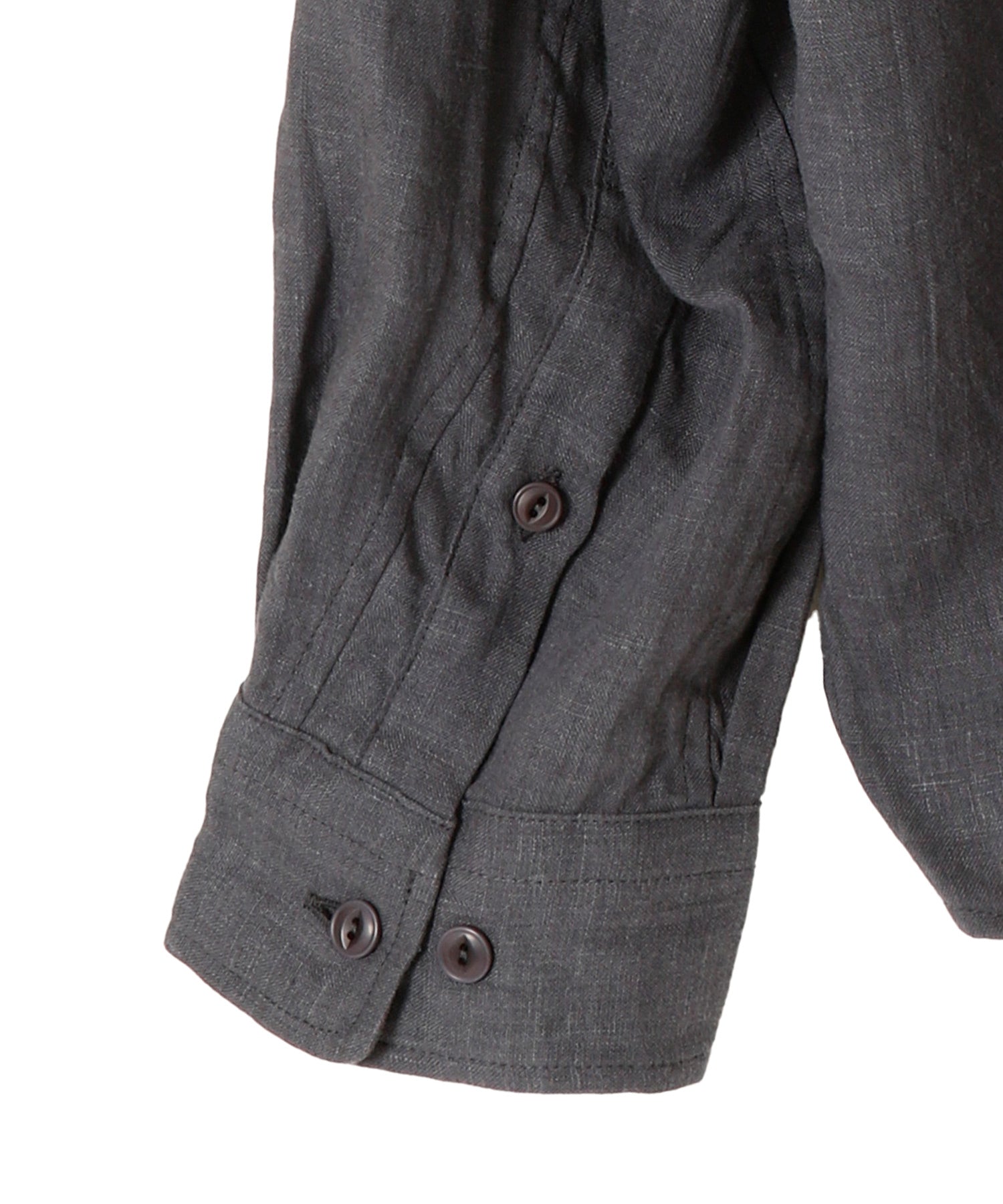 OFFICER STAND COLLAR L/S SHIRT LINEN CANVAS