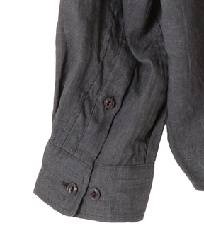 OFFICER STAND COLLAR L/S SHIRT LINEN CANVAS