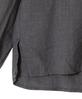 OFFICER STAND COLLAR L/S SHIRT LINEN CANVAS