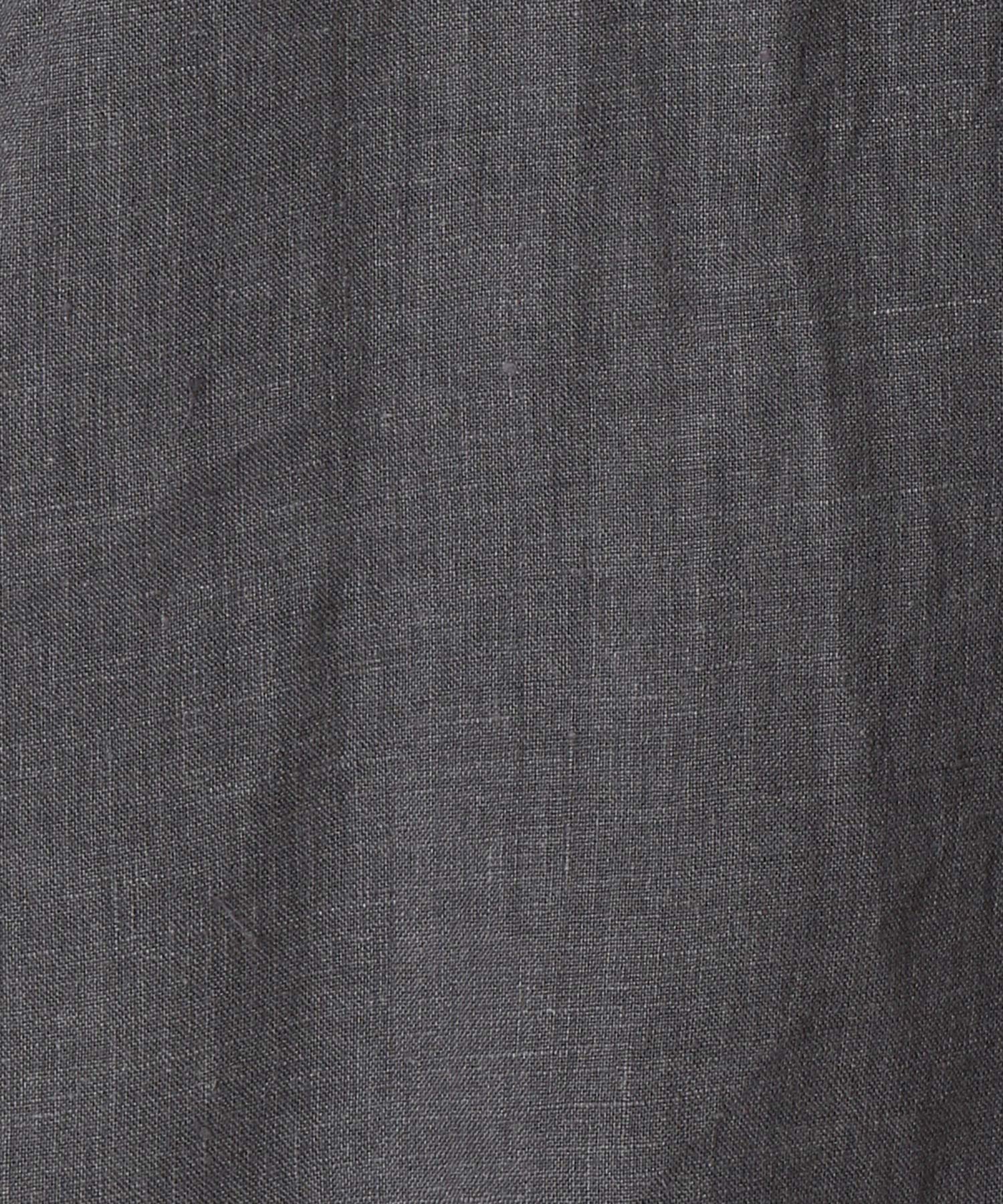 OFFICER STAND COLLAR L/S SHIRT LINEN CANVAS