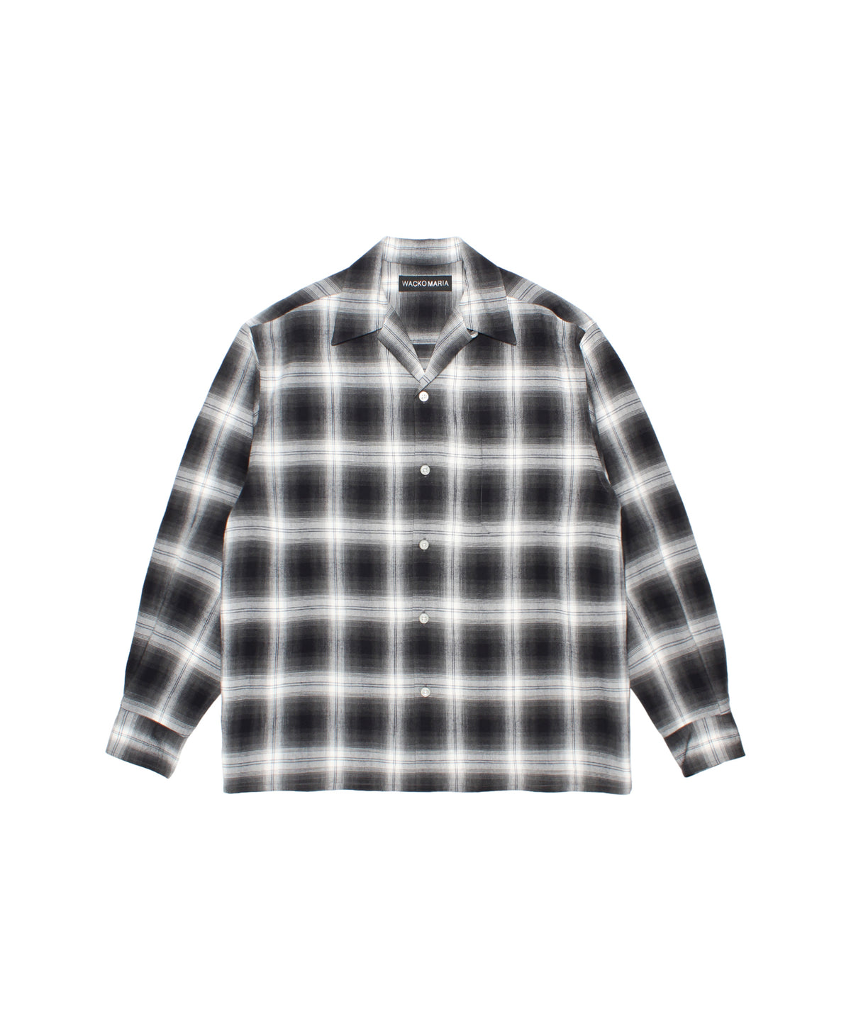 OMBRE CHECK OPEN COLLAR SHIRT