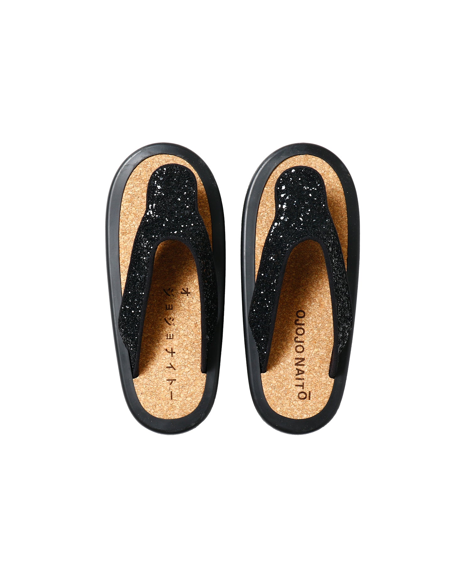 OJOJO 01 / GLITTER BLACK / CORK_LOGO