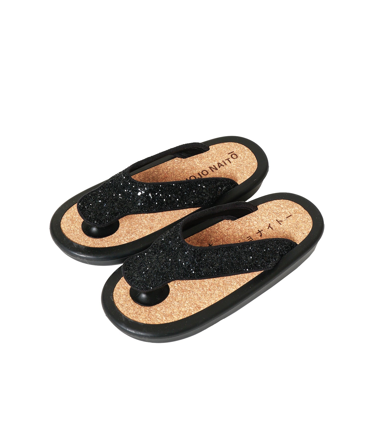 OJOJO 01 / GLITTER BLACK / CORK_LOGO