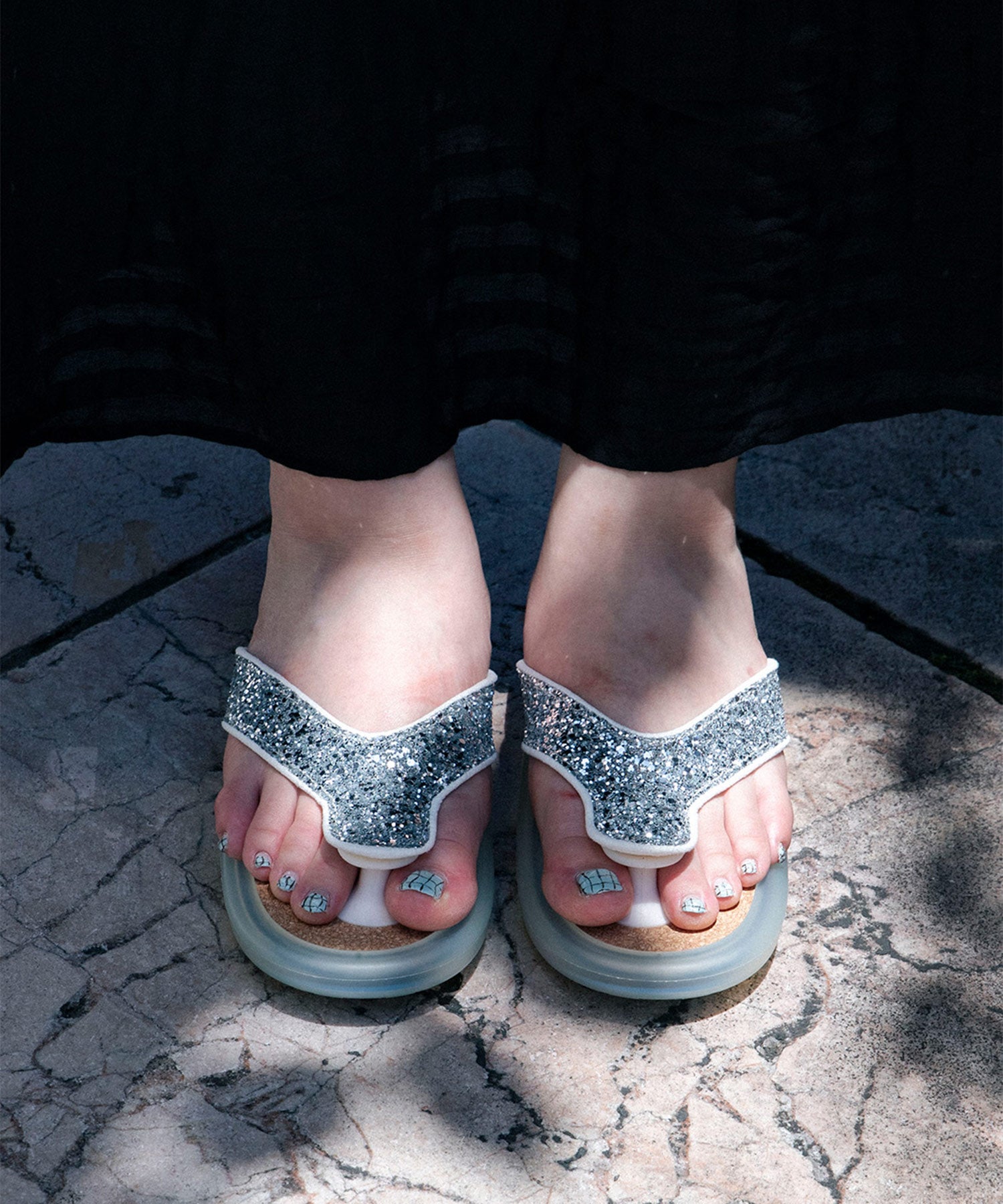 OJOJO01 / GLITTER SILVER / CLEAR / CORK_LOGO
