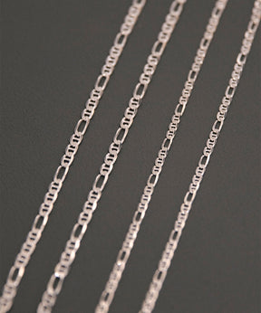 Stud Link Figaro Narrow Chain
