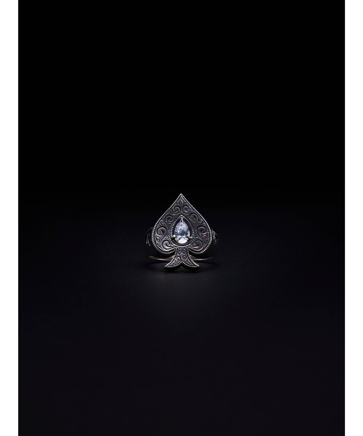 Engraved Spade Ring
