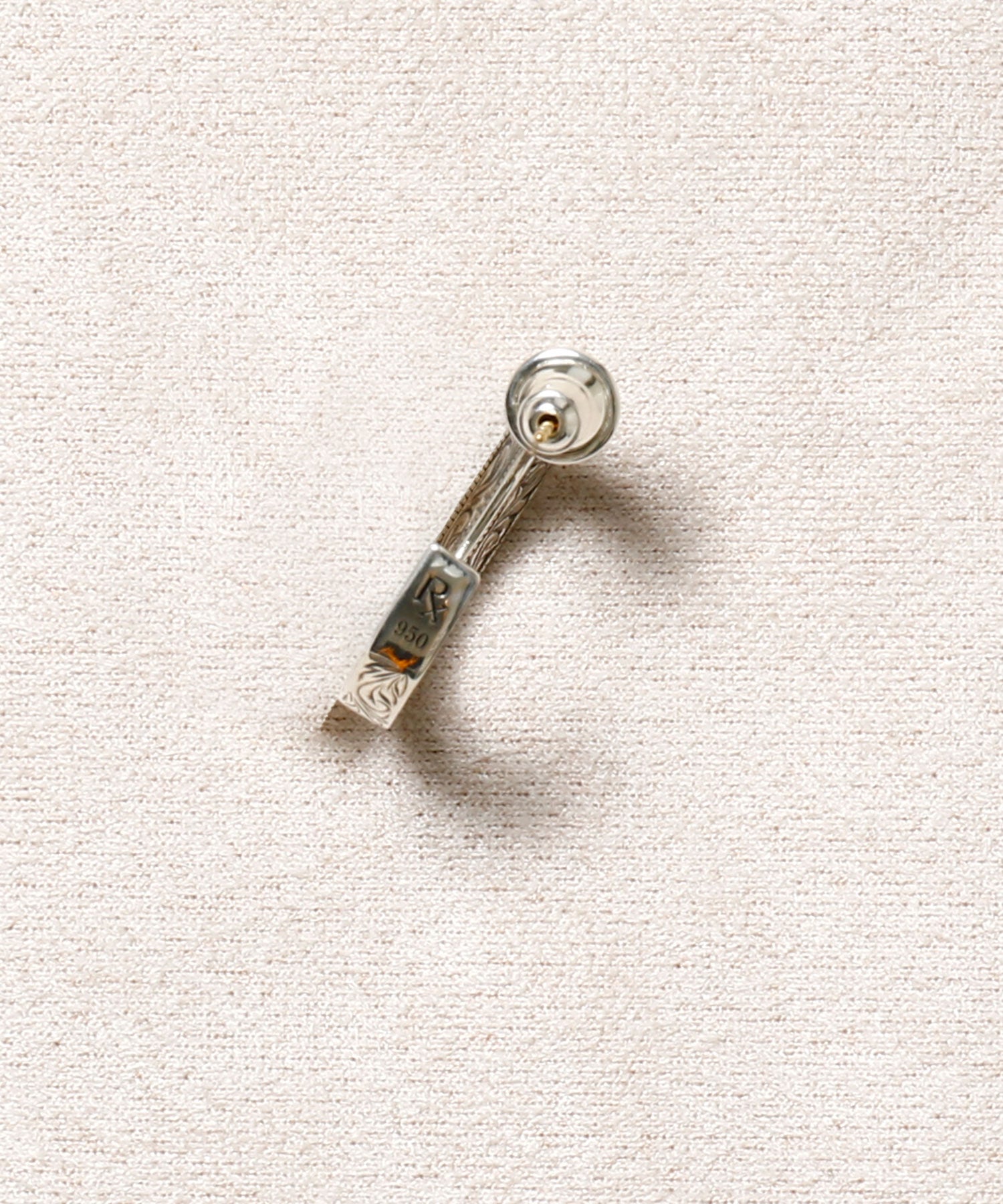 Engraved Triangle Earring (Silver)