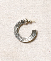 Engraved Triangle Earring (Silver)