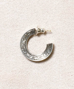 Engraved Triangle Earring (Silver)