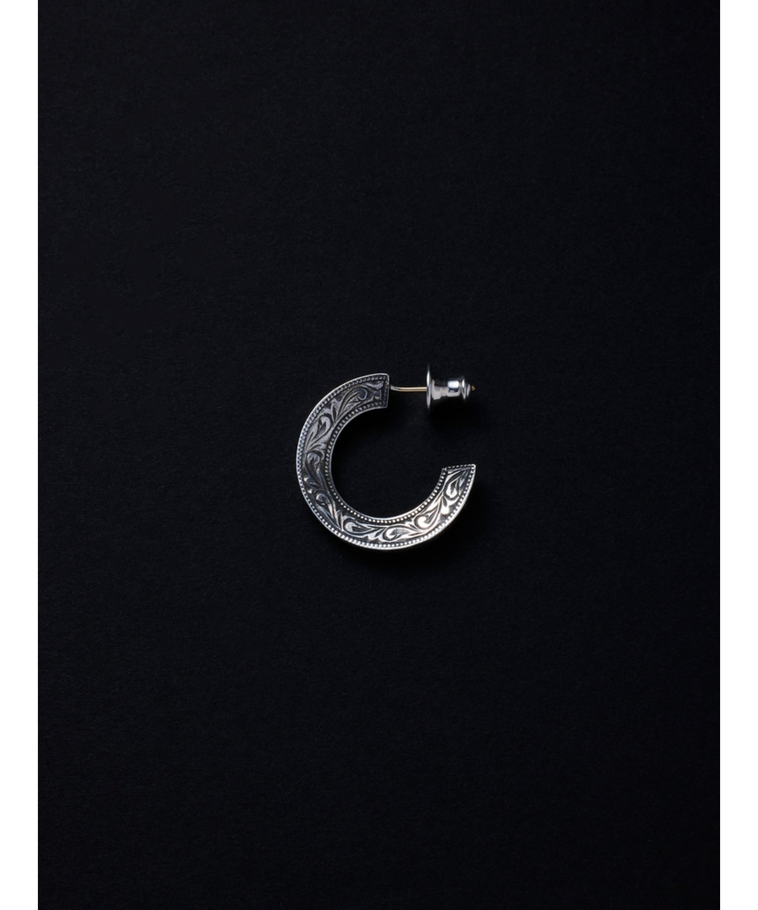Engraved Triangle Earring (Silver)