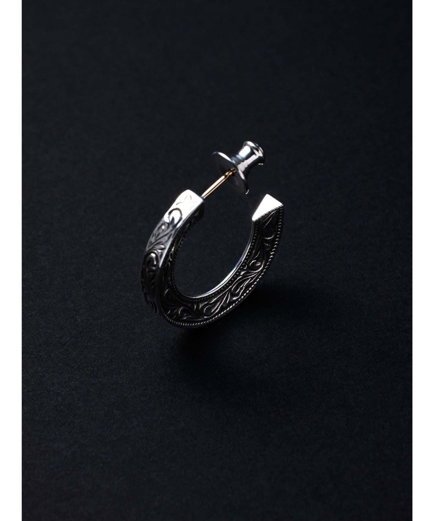 Engraved Triangle Earring (Silver)