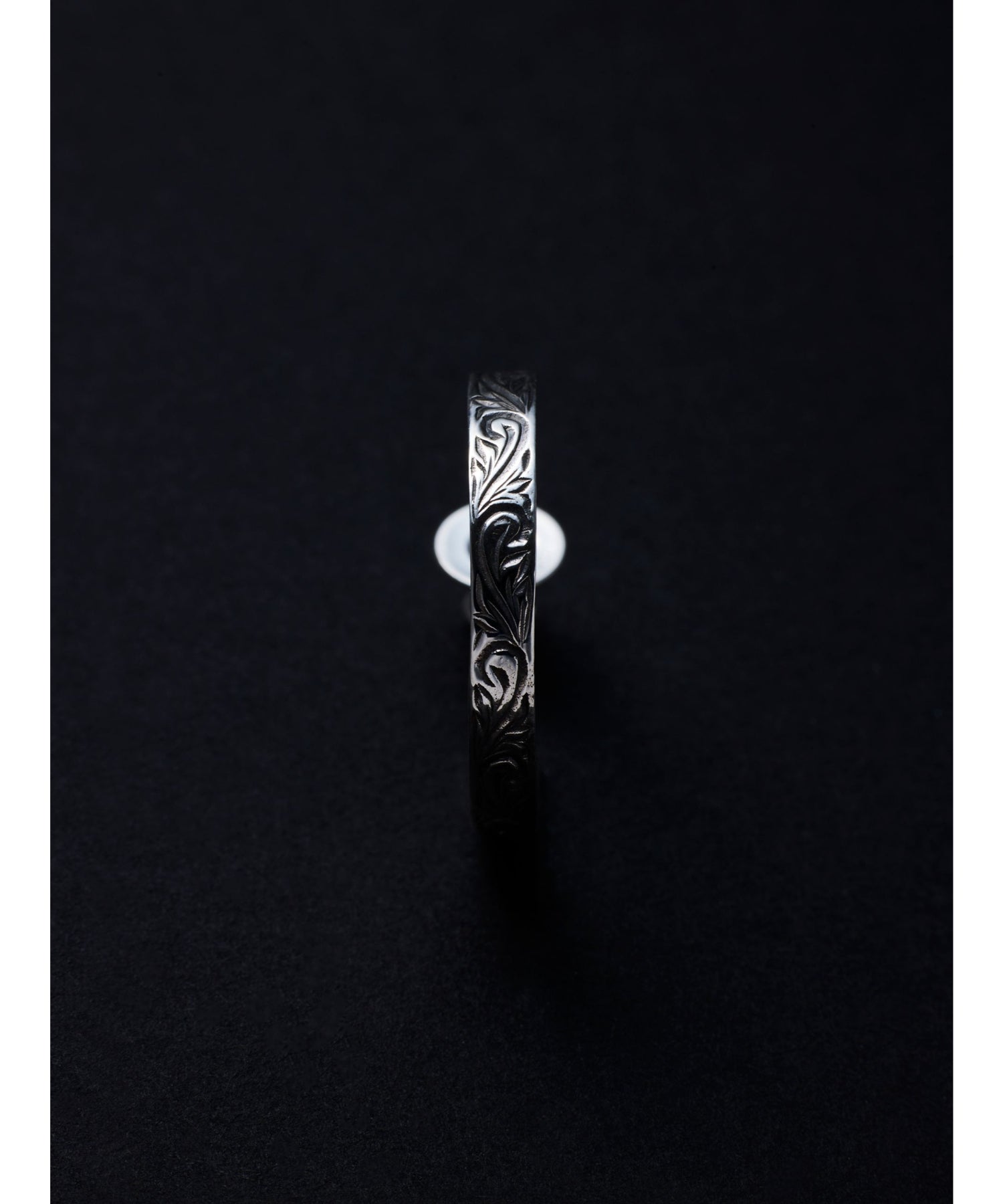 Engraved Triangle Earring (Silver)