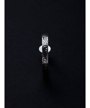 Engraved Triangle Earring (Silver)