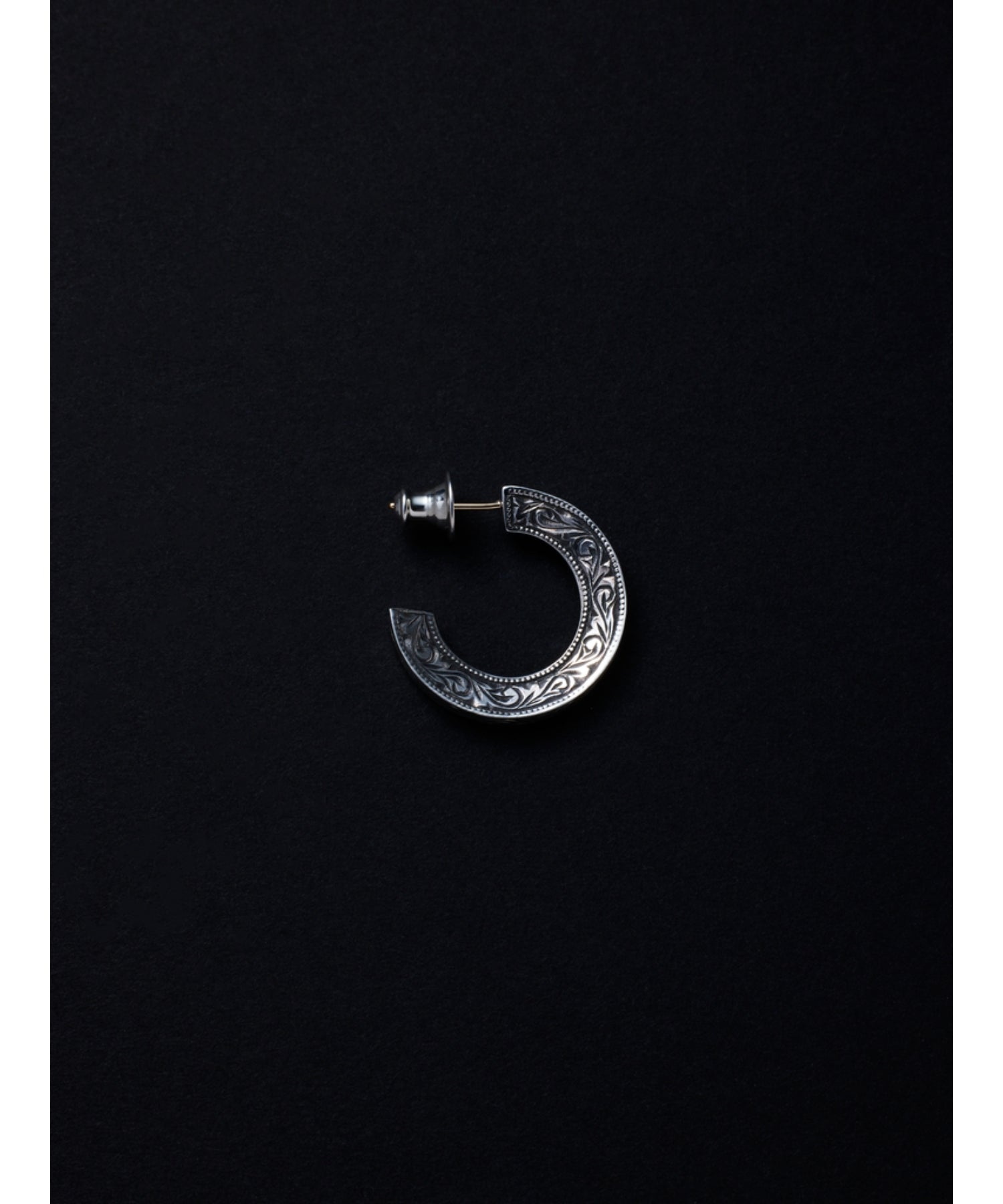 Engraved Triangle Earring (Silver)