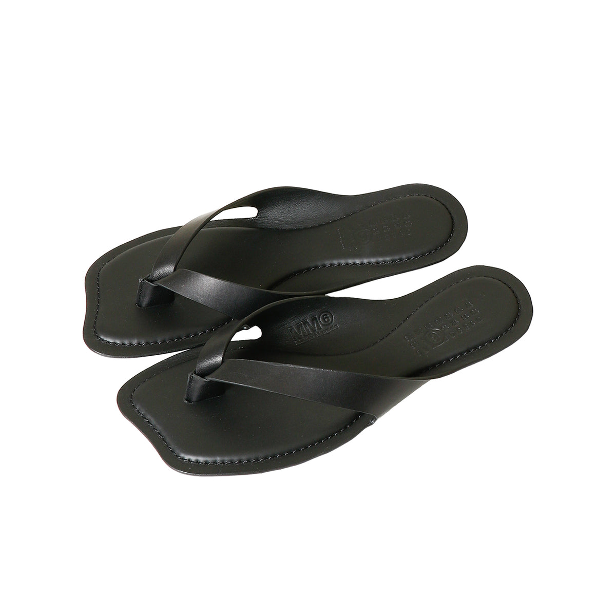 m.mページ アナトミック レザー フリップフロップ - MM6 MAISON MARGIELA