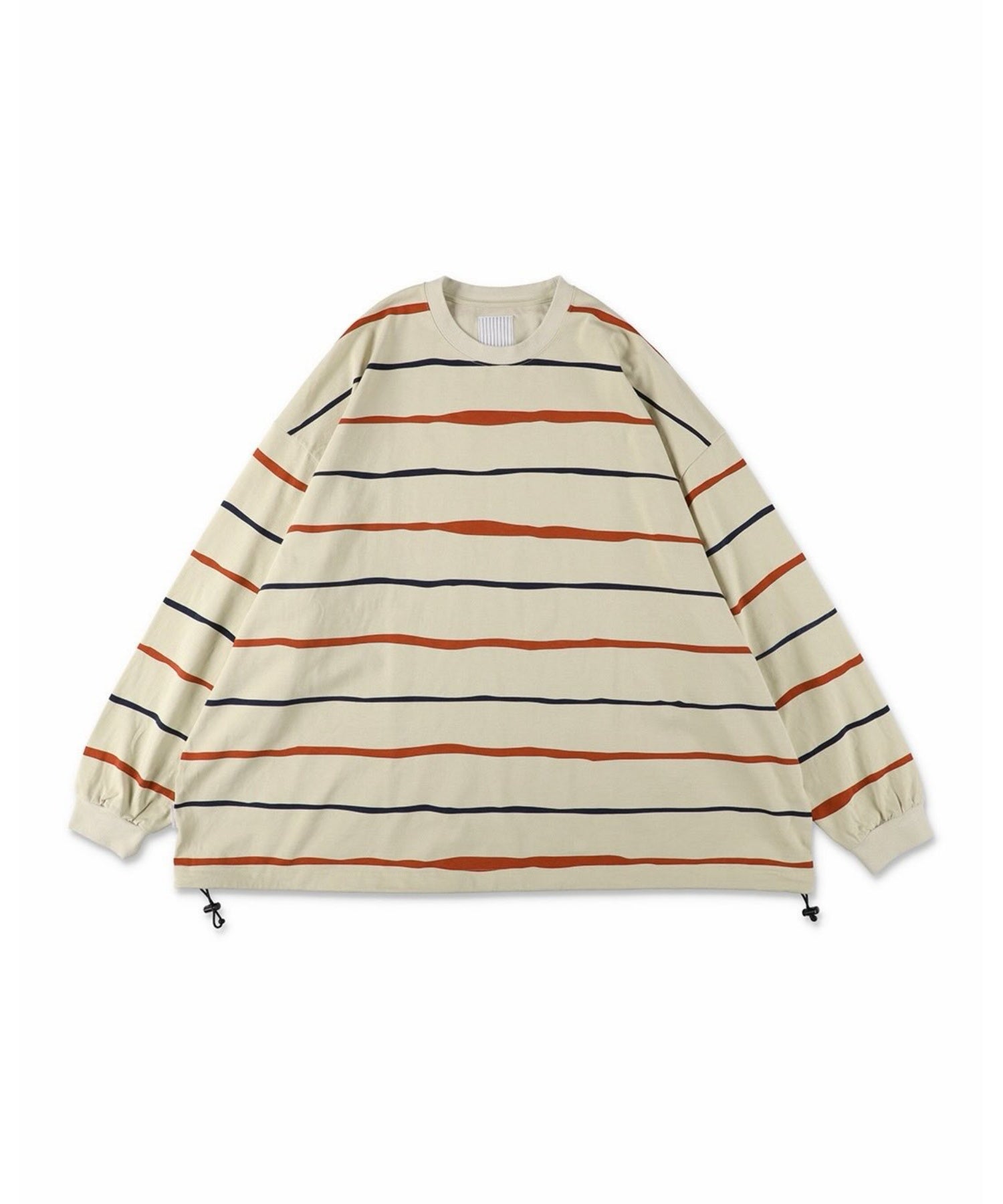 SUPER BIG STRIPE LS TEE (W/DRAWSTRINGS)