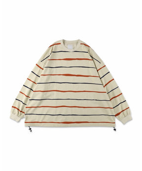 SUPER BIG STRIPE LS TEE (W/DRAWSTRINGS)