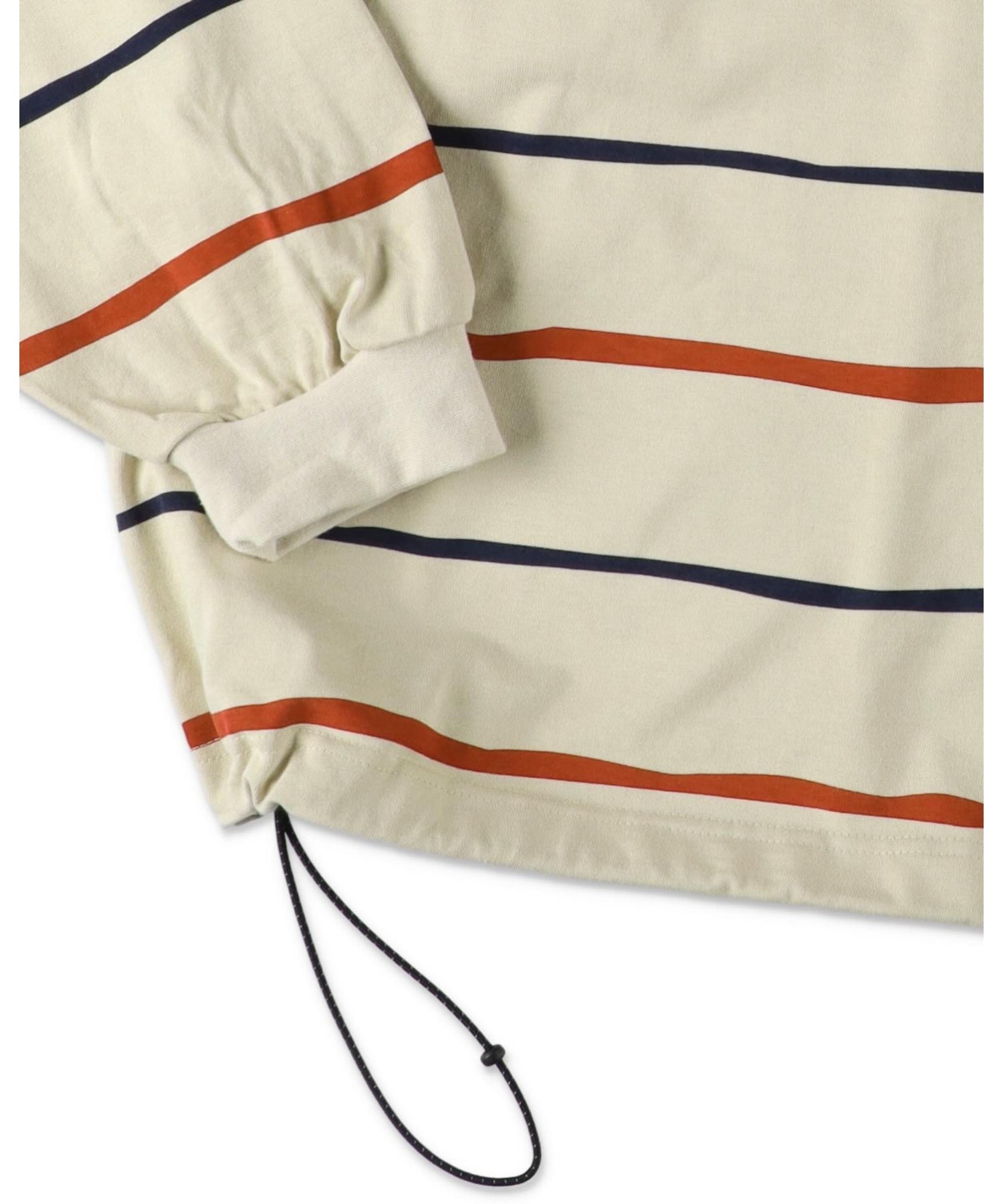 SUPER BIG STRIPE LS TEE (W/DRAWSTRINGS)