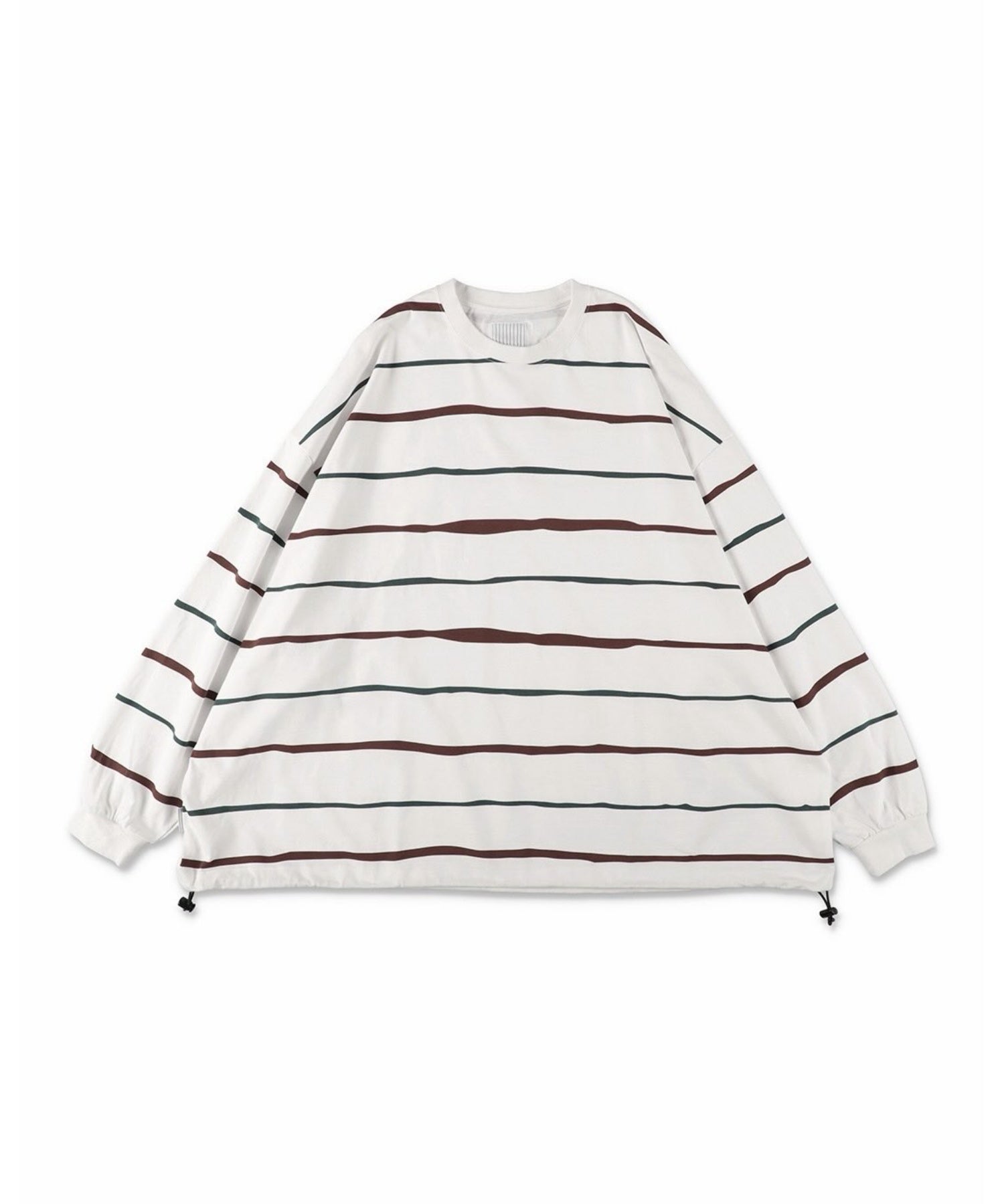 SUPER BIG STRIPE LS TEE (W/DRAWSTRINGS)