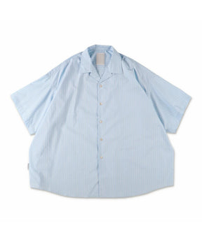 COTTON STRIPE OPEN COLLAR SS SHIRT
