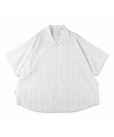 COTTON STRIPE OPEN COLLAR SS SHIRT