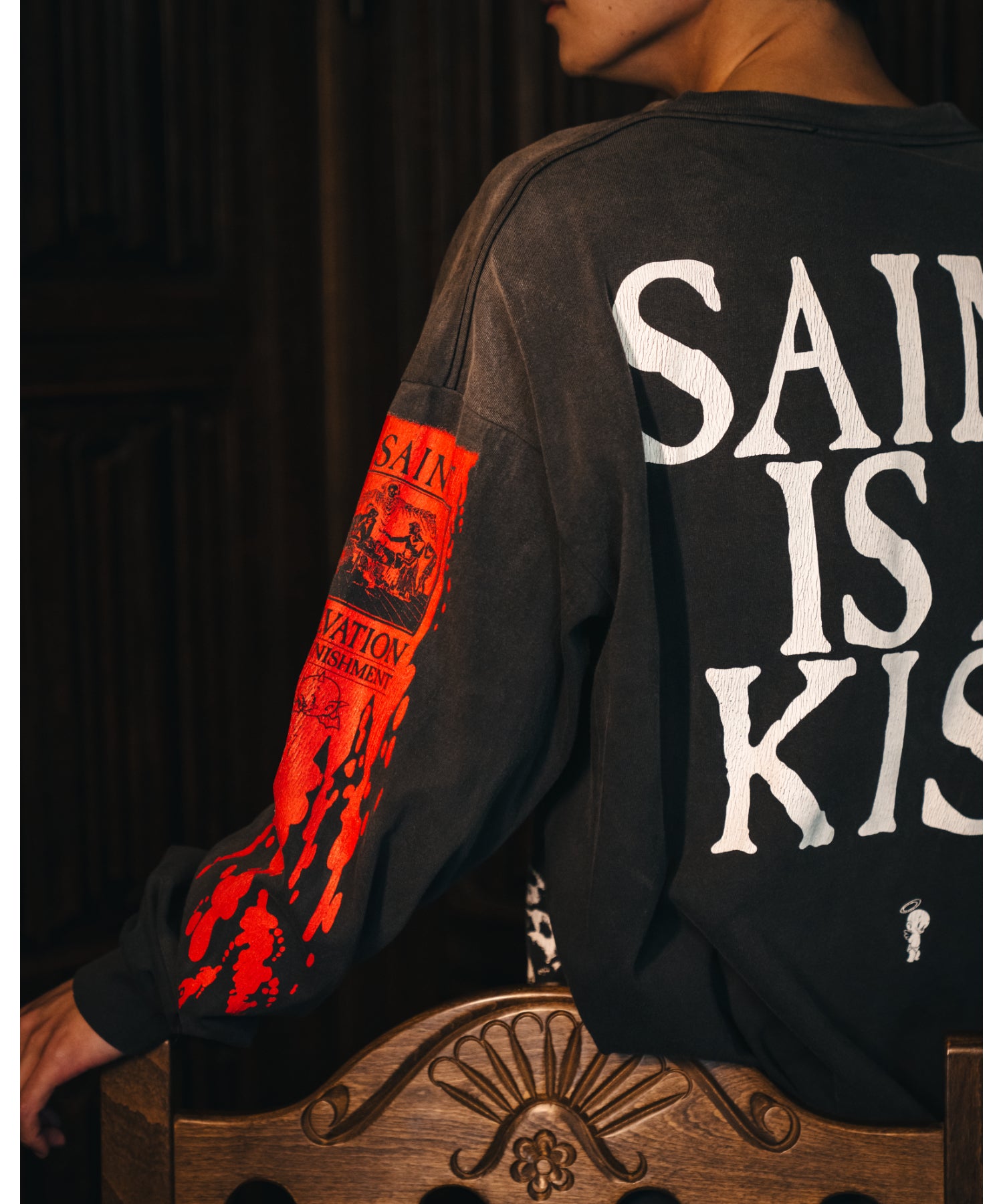LS TEE / SAINT IS A KISS / BLACK